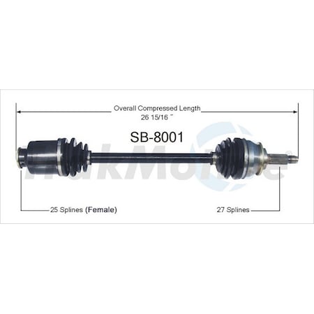 Surtrack Axle Cv Axle Shaft, Sb-8001 SB-8001